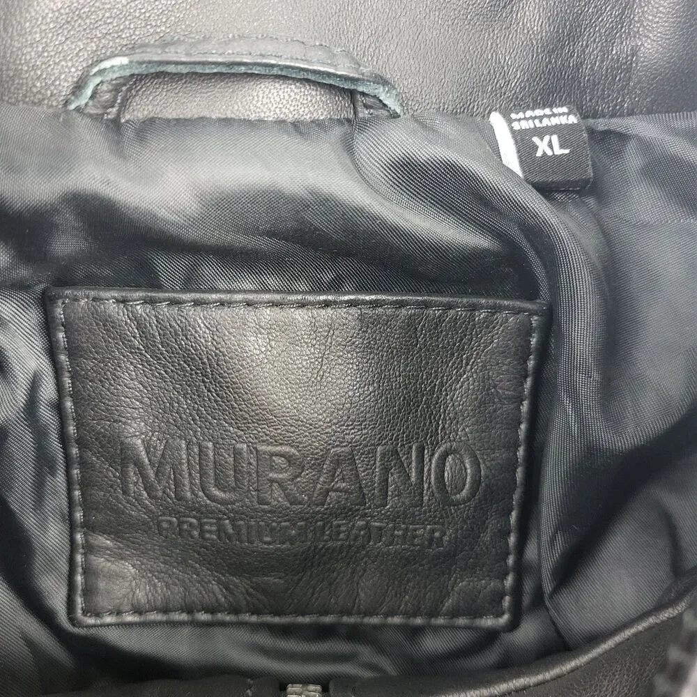 Murano Premium Leather Genuine jacket Lamb Skin Black